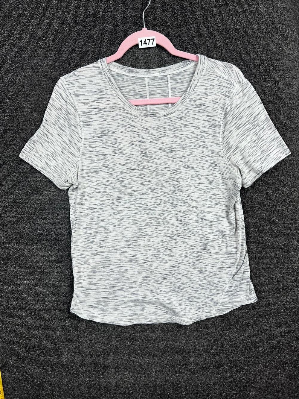 Lululemon Run It Out Tee Tiger Space Dye Womens Size S Black White Short Sleeves